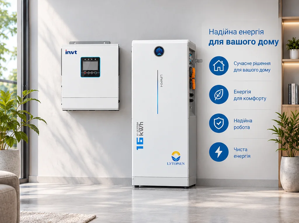 INVT XN12048-MAX 12 кВт + LVTOPSUN 16,08 кВт·год