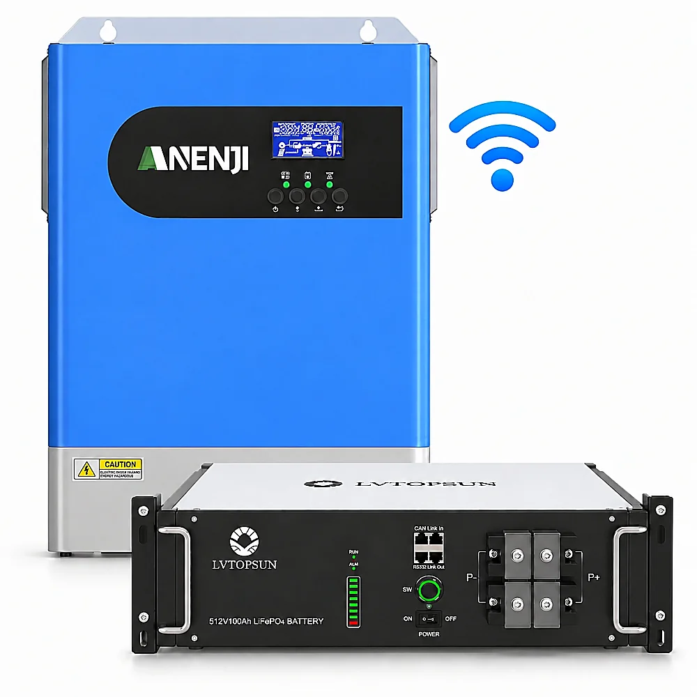 Anenji 6,2 кВт + LVTOPSUN 5,12 кВт·год, рековий